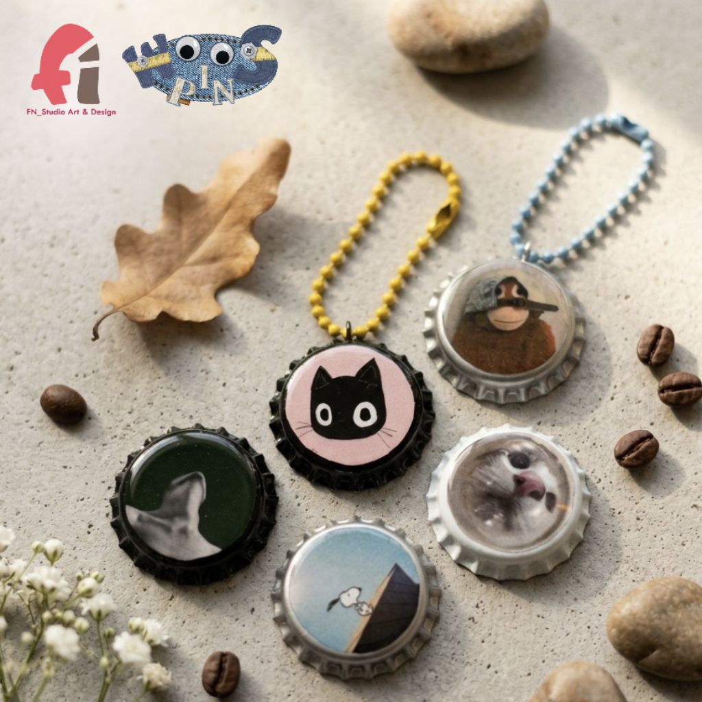 Woos Pin (ganci dan pin dari tutup botol)