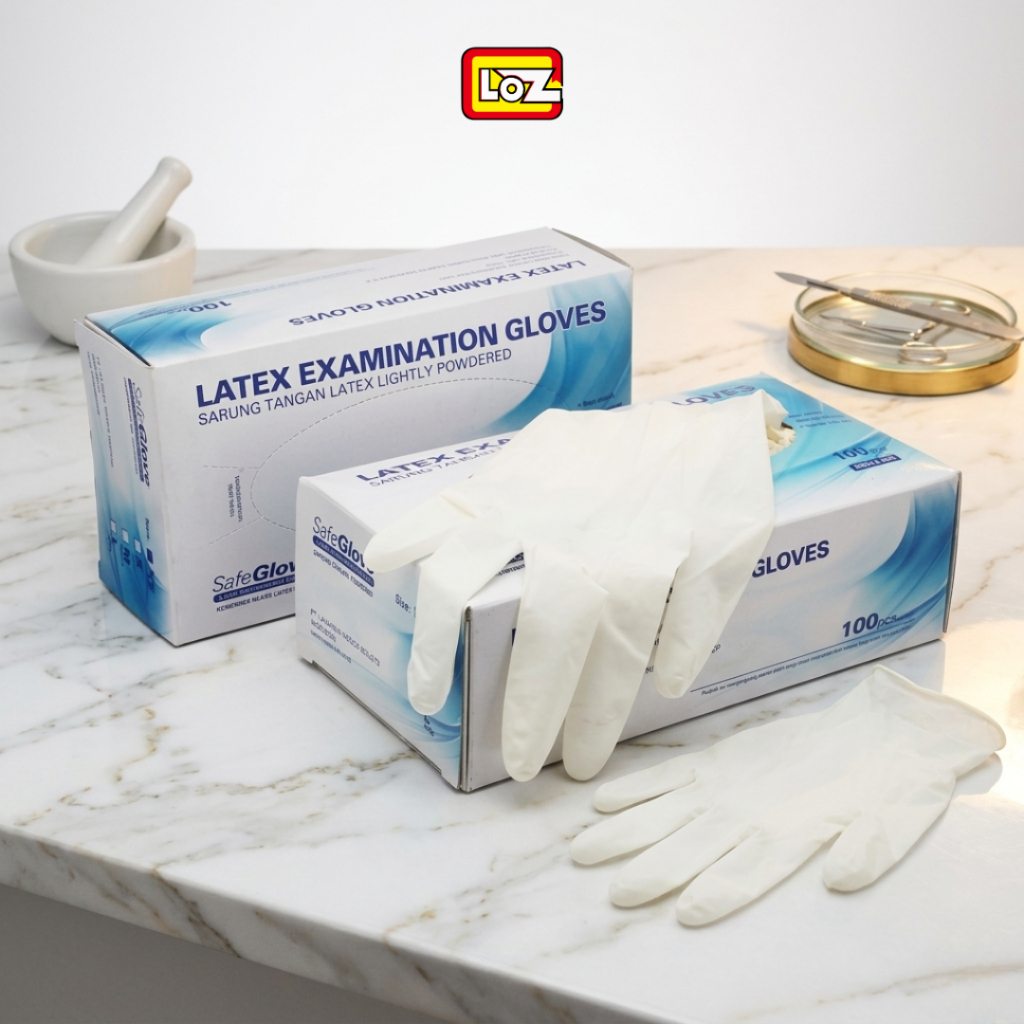 ONEMED SafeGlove Sarung Tangan Onemed Sarung Tangan Powder Sarung Tangan Medis 1 Box isi 100 pcs