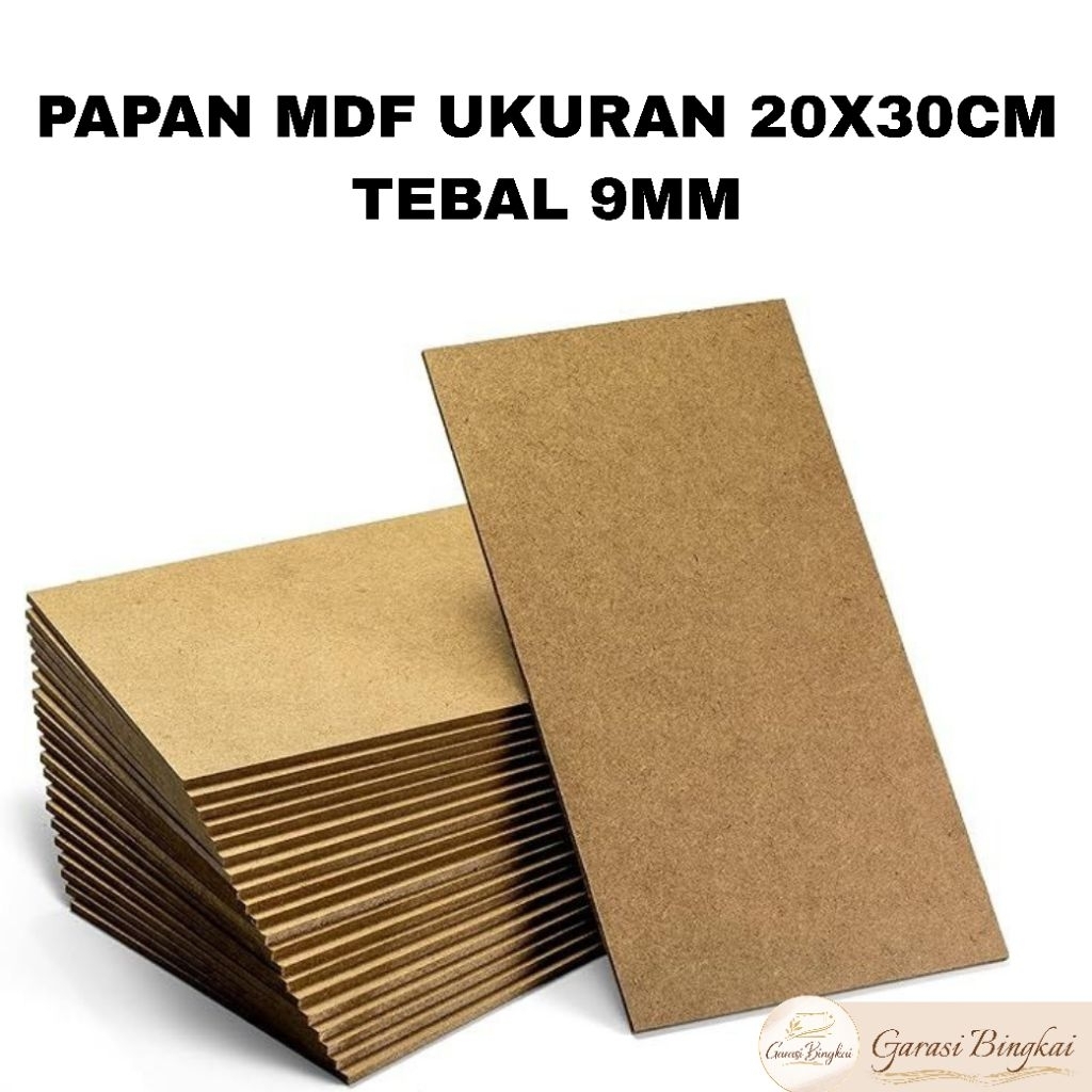 Papan MDF 20x30 cm Tebal 9mm Premium - Kayu MDF Board Tebal Lembaran Bahan Hiasan Dinding Wall Decor