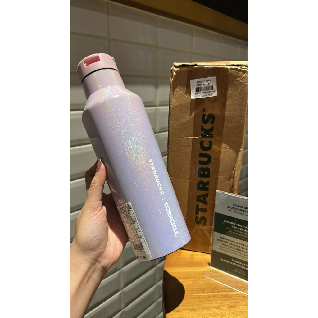 Preloved Exclusive Tumbler Starbucks x Corkcicle Korea Unicorn Lilac Purple Stainless Steel Original