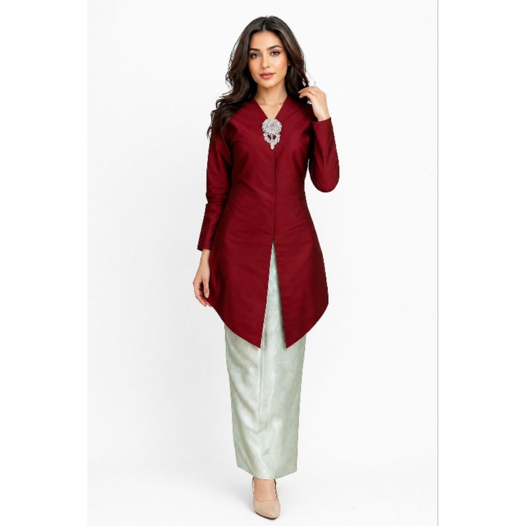 Keynara - Kebaya Encim Tunik Kurung Melayu Katun Toyobo Polos Kartini