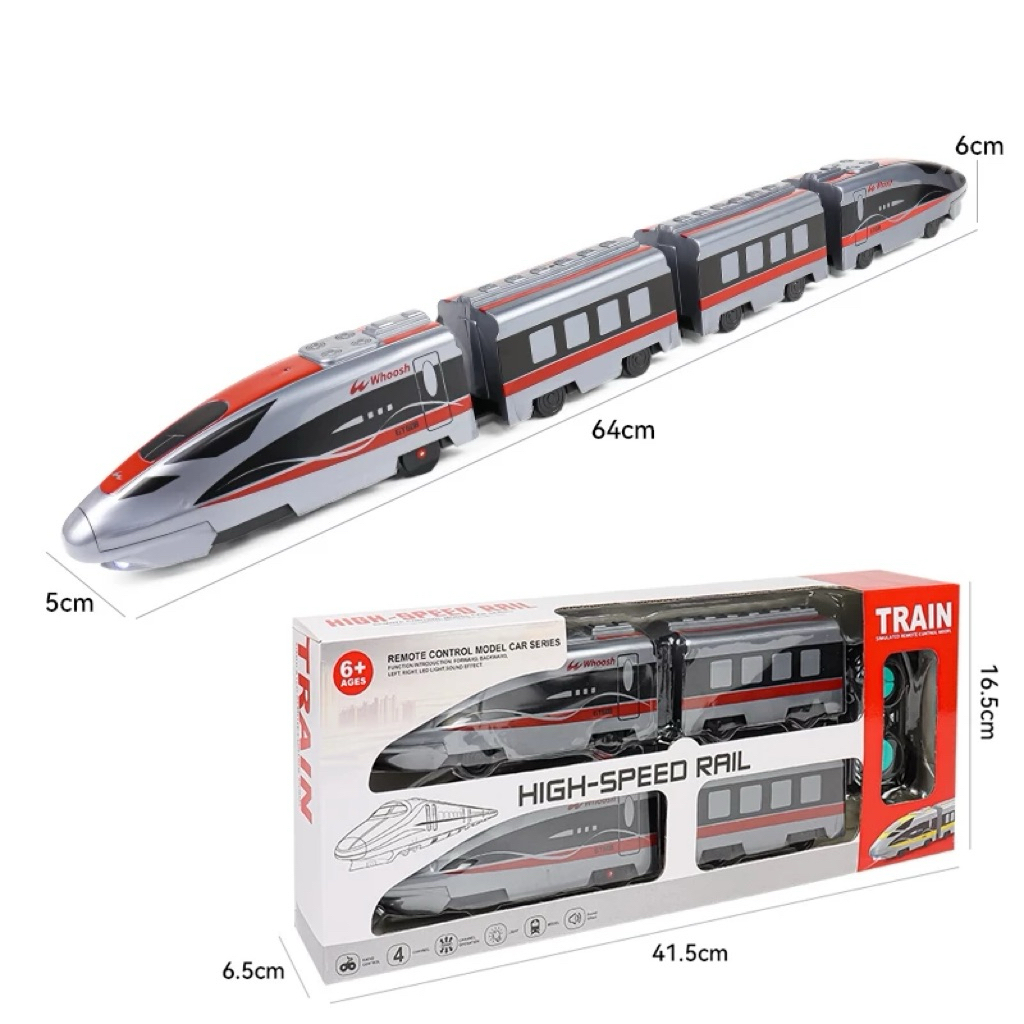 Mainan Kereta api Remote Control dengan Lampu Suara Rc High Speed Train Mobil Remot Control Mainan A