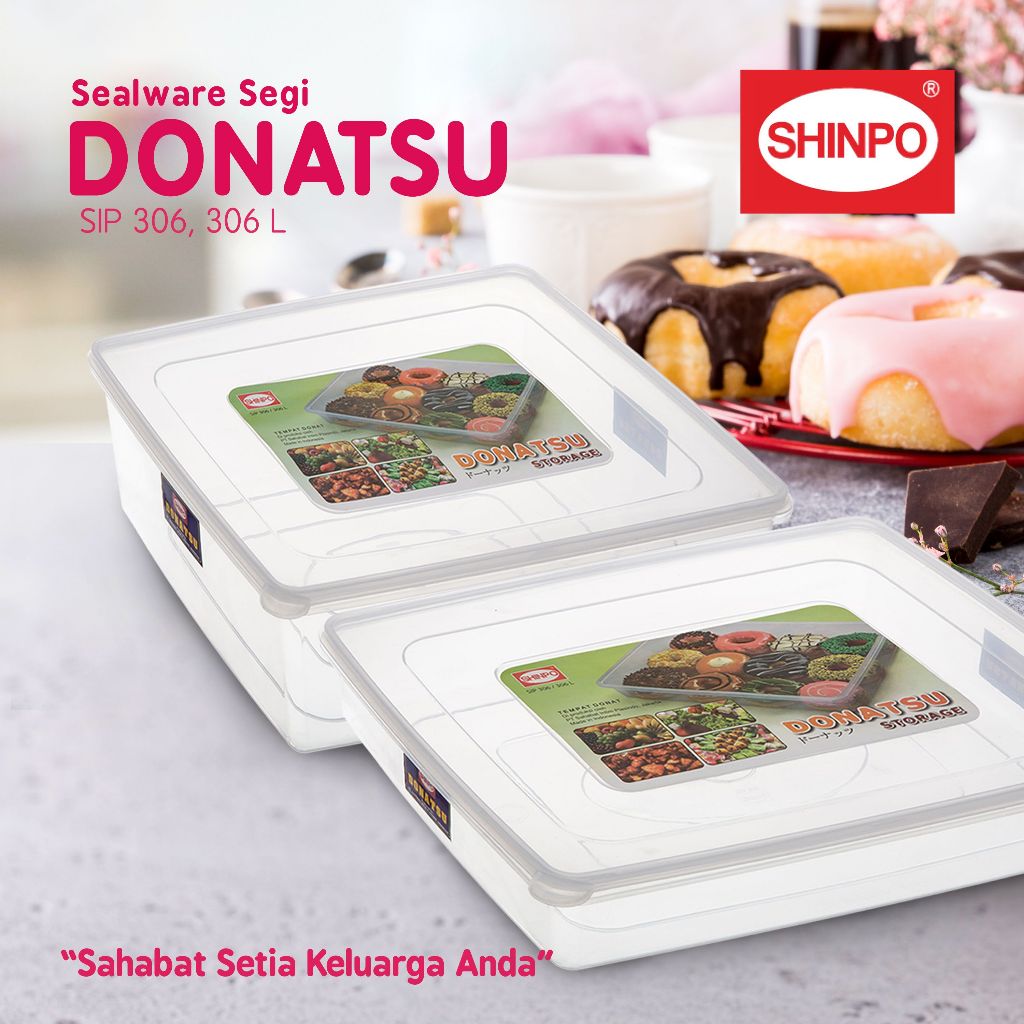 BOX DONAT SHINPO/ TEMPAT DONAT/ KOTAK PENYIMPANAN MAKANAN SHINPO DONATSU