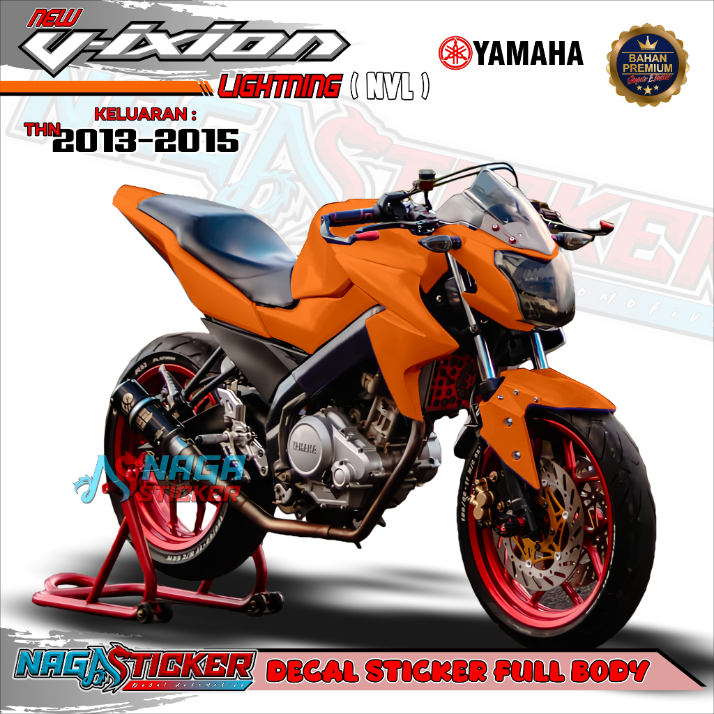 Decal Vixion NVL Sticker Full Body Yamaha Vixion NVL 2013-2015 Motif Poloss VXL00 Desain Bisa Custom