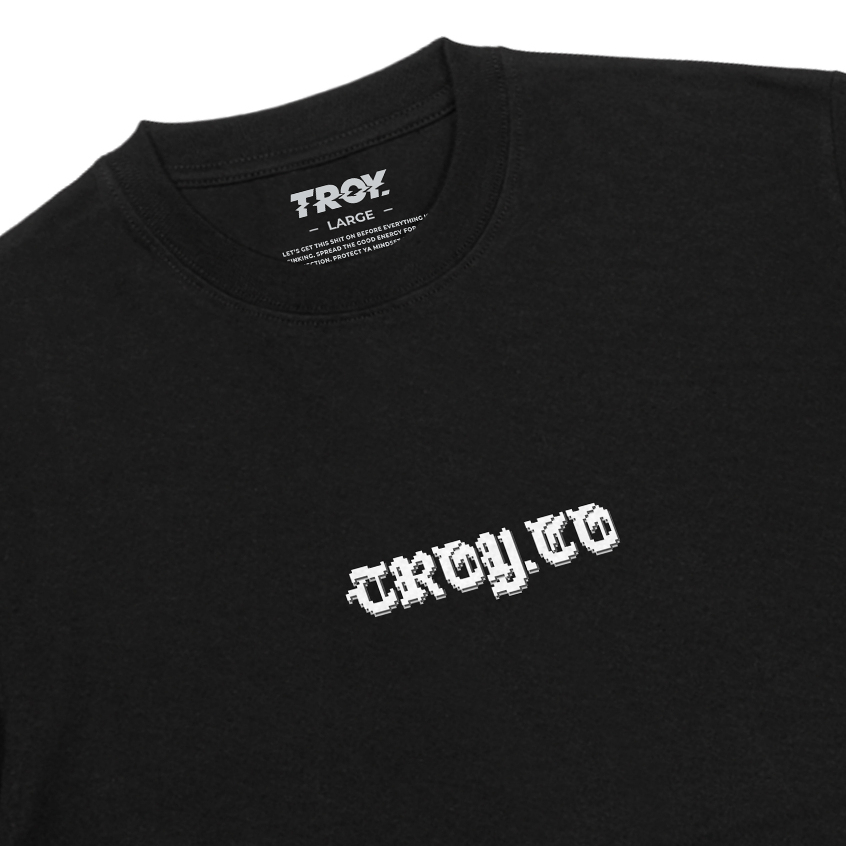 Troy Company Kaos Pria Lengan Pendek Hitam - Pixel Tshirt Black MTD 3593
