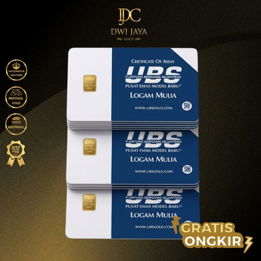 Emas UBS 0.5 Gram & 1 Gram 999.9 (24K) Asli Sertifikat | Logam Mulia UBS Original | Bersertifikat