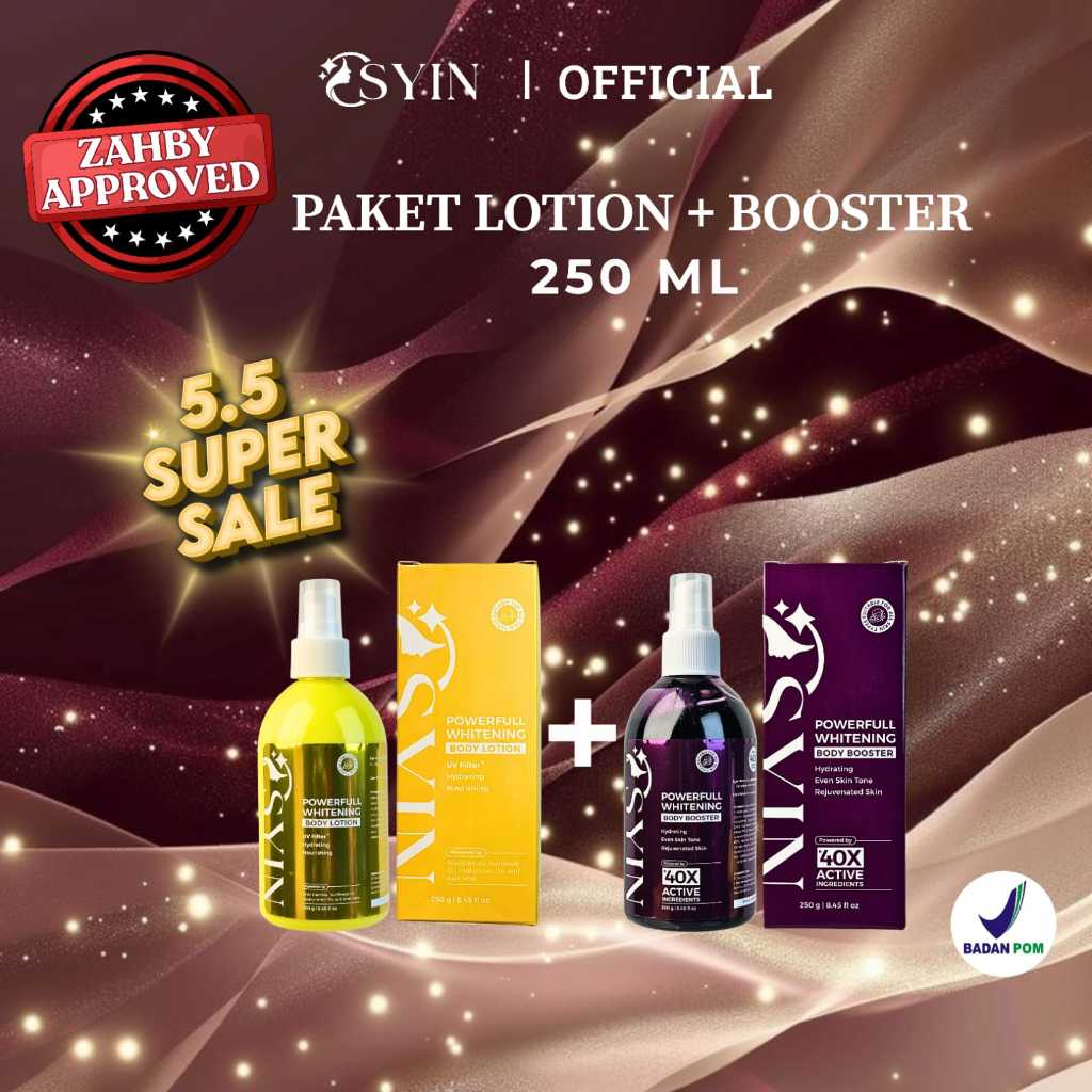 PAKET Powerfull Body Lotion 250ml + Powerfull Body Booster 250ml Osyin Glow