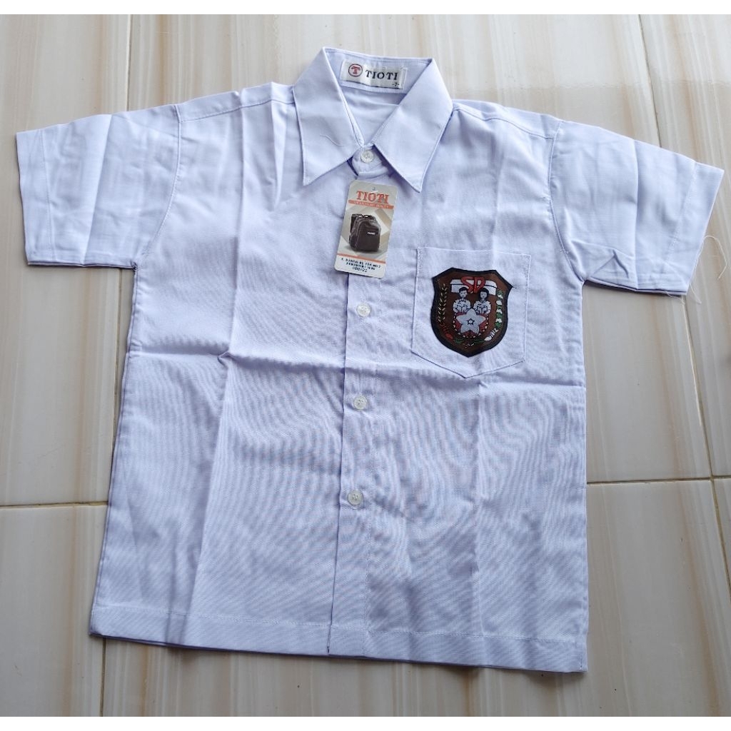 Tioti Seragam Sekolah SD Kemeja Putih Pendek Kemeja Putih SD Cewek Cowok  Sekolah