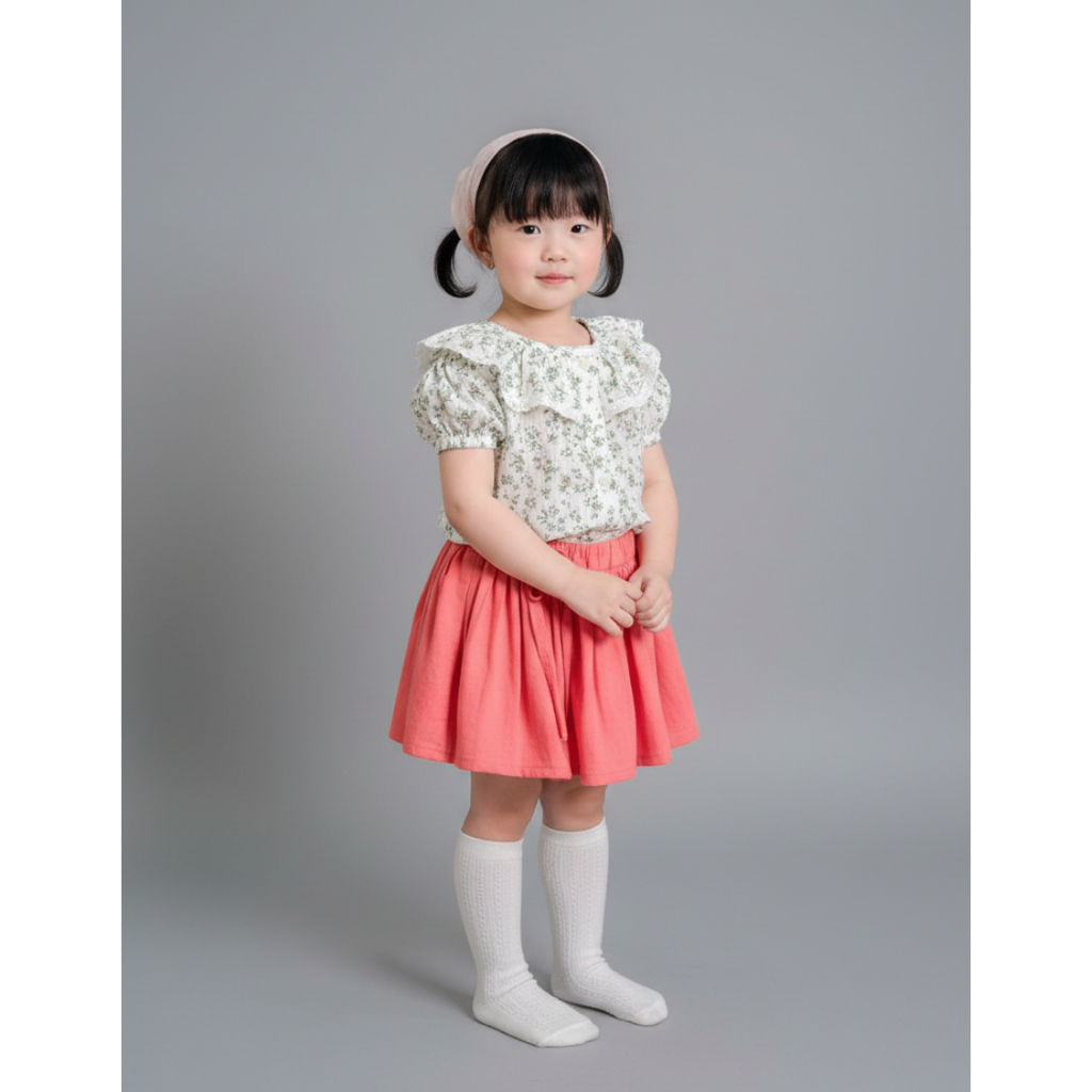 Haviness - Rina Top Blouse Anak Perempuan Katun Muslin Premium | Baju Anak Lengan Balon Full Kancing