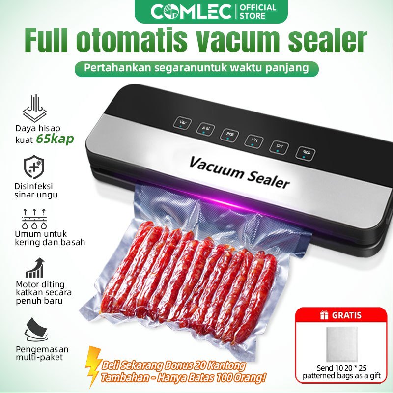 Alat Vakum Makanan Frozen Vacum Sealer Alat Vakum Makanan Basah Kering Frozen Food Seal Free 10 Kant