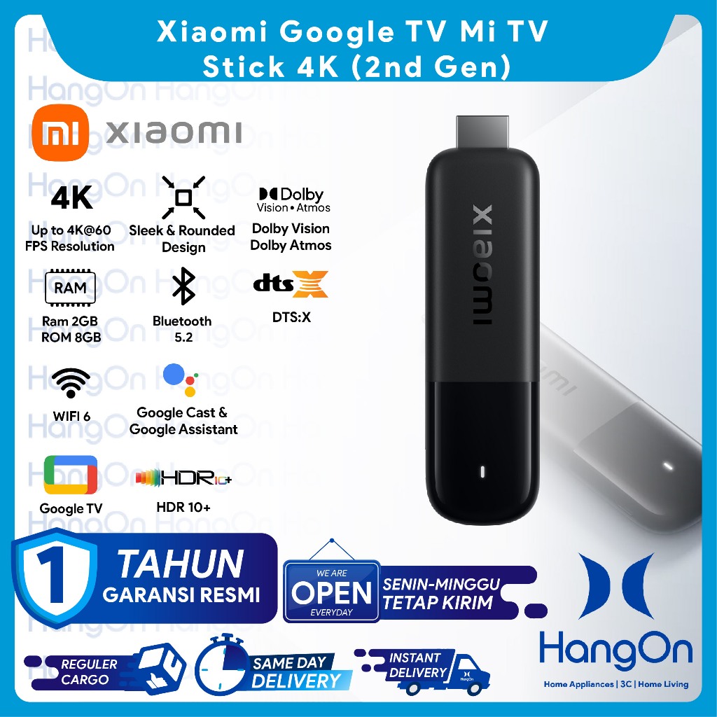 Xiaomi TV Stick 4K 2nd Gen | Decoding 4K Visual Super Jernih | Dolby Vision & HDR10+ | Audio Imersif