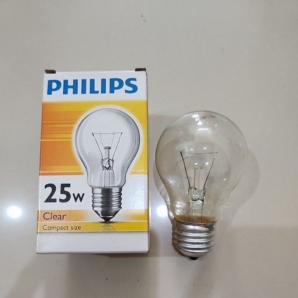 LAMPU BOHLAM PIJAR CLEAR PHILIPS 25W KUNING