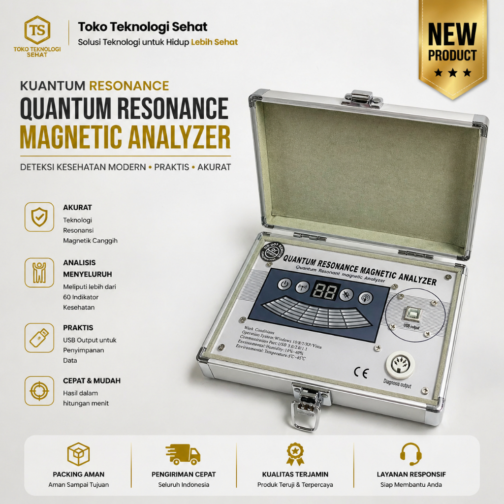 QRMA Quantum Mini Silver BAHASA INDONESIA Garansi 2 Tahun (Quantum Resonance Magnetic Analyzer)