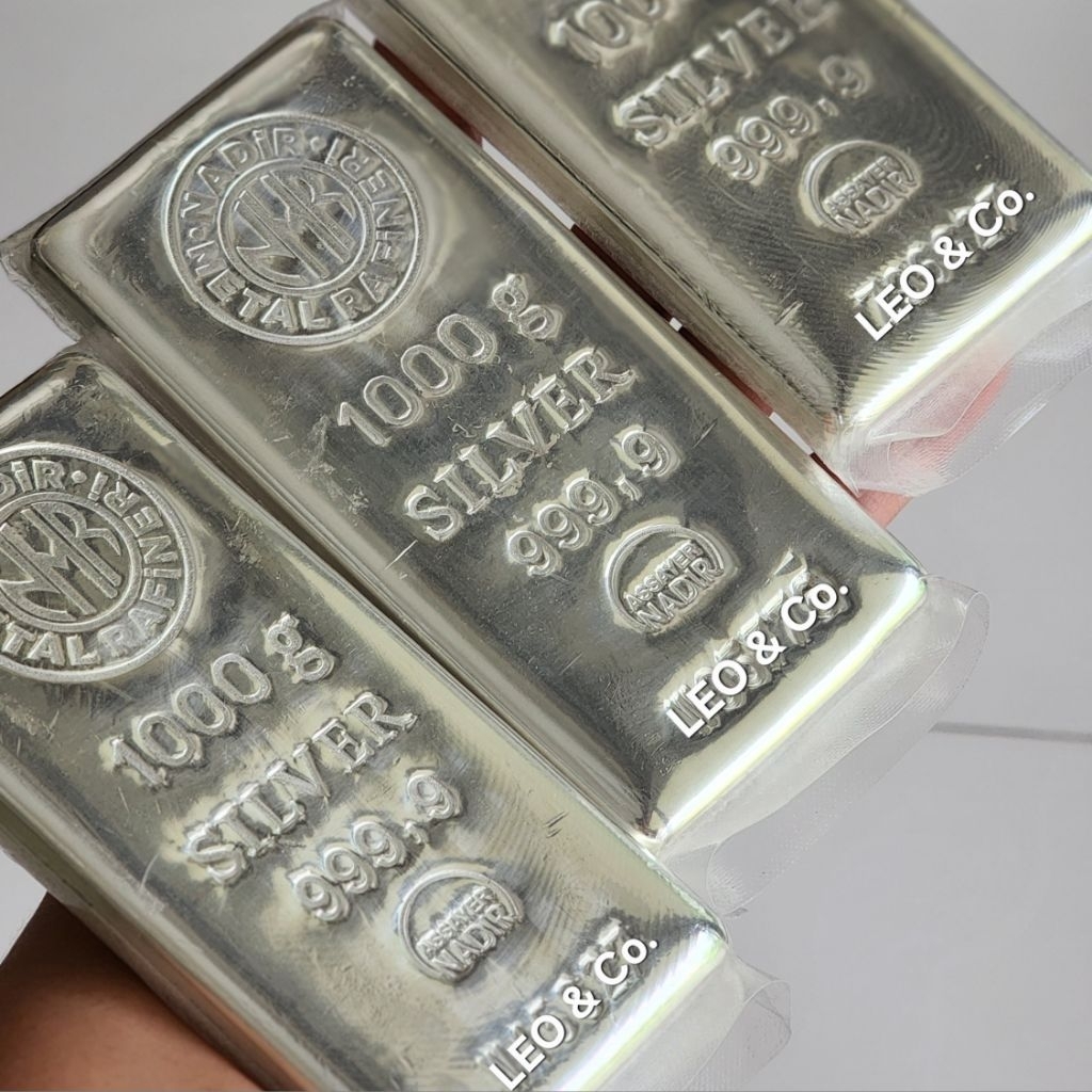 Ready Stock NADIR Fine Silver 999,9 Perak Batangan Turki 1kg 1000 gram ASLI SERTIFIKAT