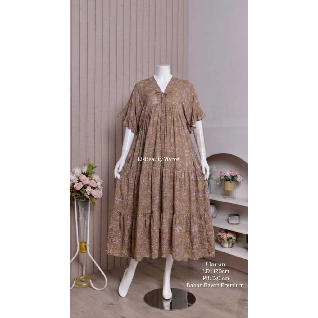 Zoraya daster new kimono panjang dress motif premium remaja bumil