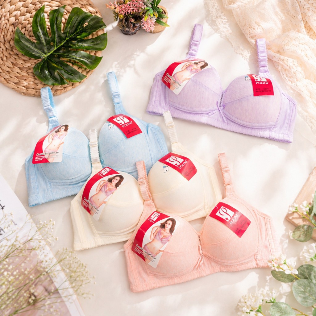 BEE - Bra Bh Wanita Polini Bh Busa Pakaian Dalam Wanita Bahan Lembut A95