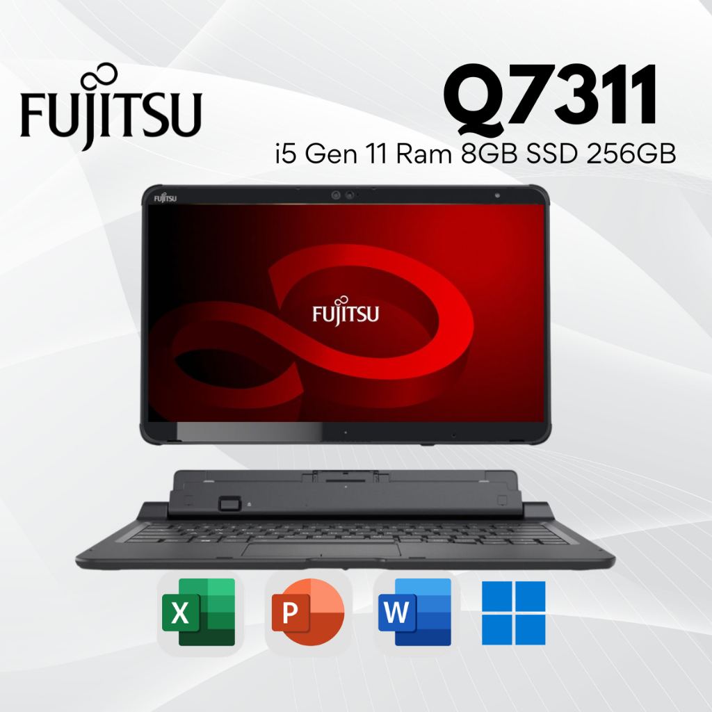 Laptop Fujitsu Touchscreen Q7311 i5 Gen 11 RAM 8GB SSD 256GB 2 in 1 Tablet Laptop + Stylus Pen Secon