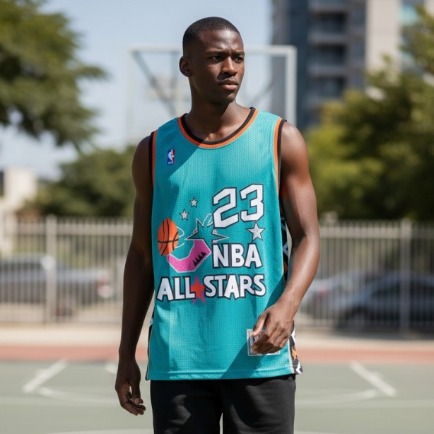 JERSEY BASKET PREMIUM IMPORT CLASSIC HWC ALLSTAR 96 23 MICHAEL JORDAN TOSCA M N