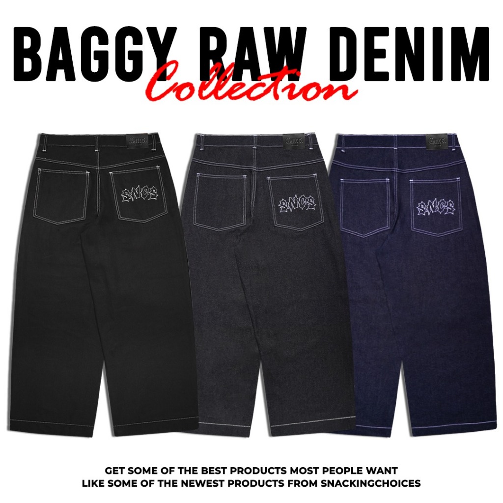 Baggy Raw Denim | Baggy Jeans | Celana Baggy Jeans | Celana Denim Y2K | Void | Snackingchoices
