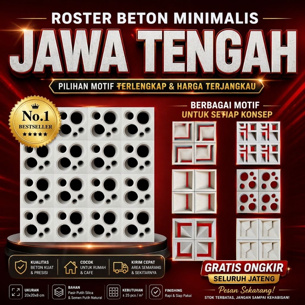ROSTER Beton Minimalis Jawa Tengah , Loster Beton Minimalis ,Loster Fasad Dinding pagar
