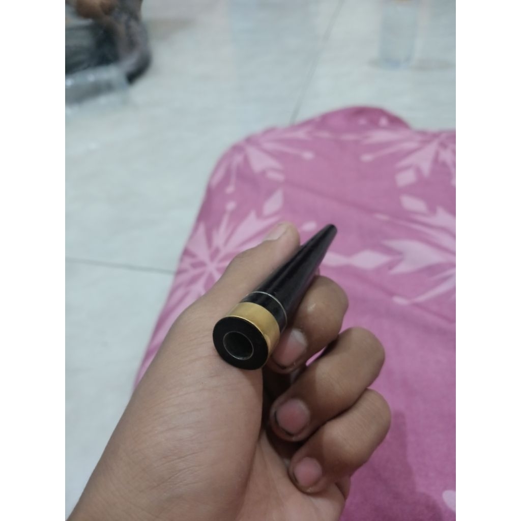 Pipa Rokok Kayu Galih Kelor Hitam ring kuninggan