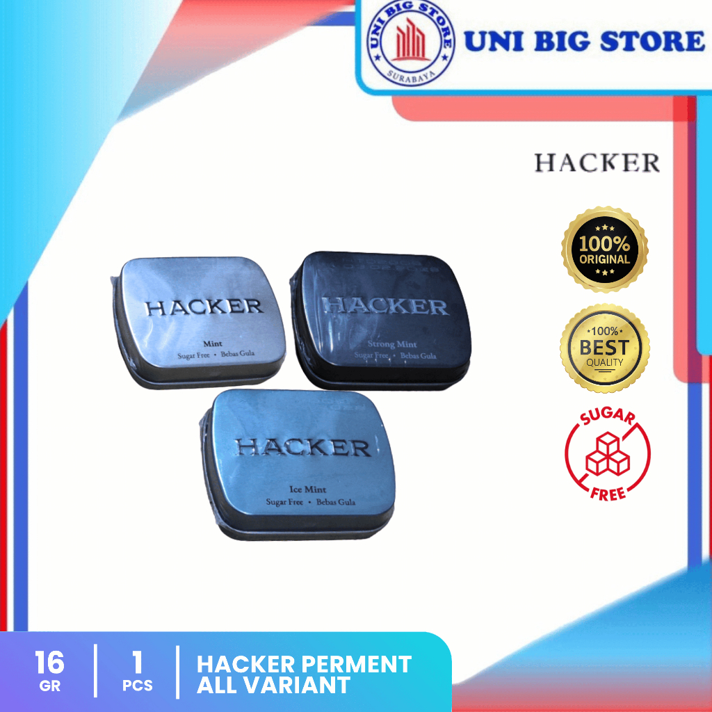 HACKER Permen Bebas Gula Rasa Mint 16 gr Sugar Free