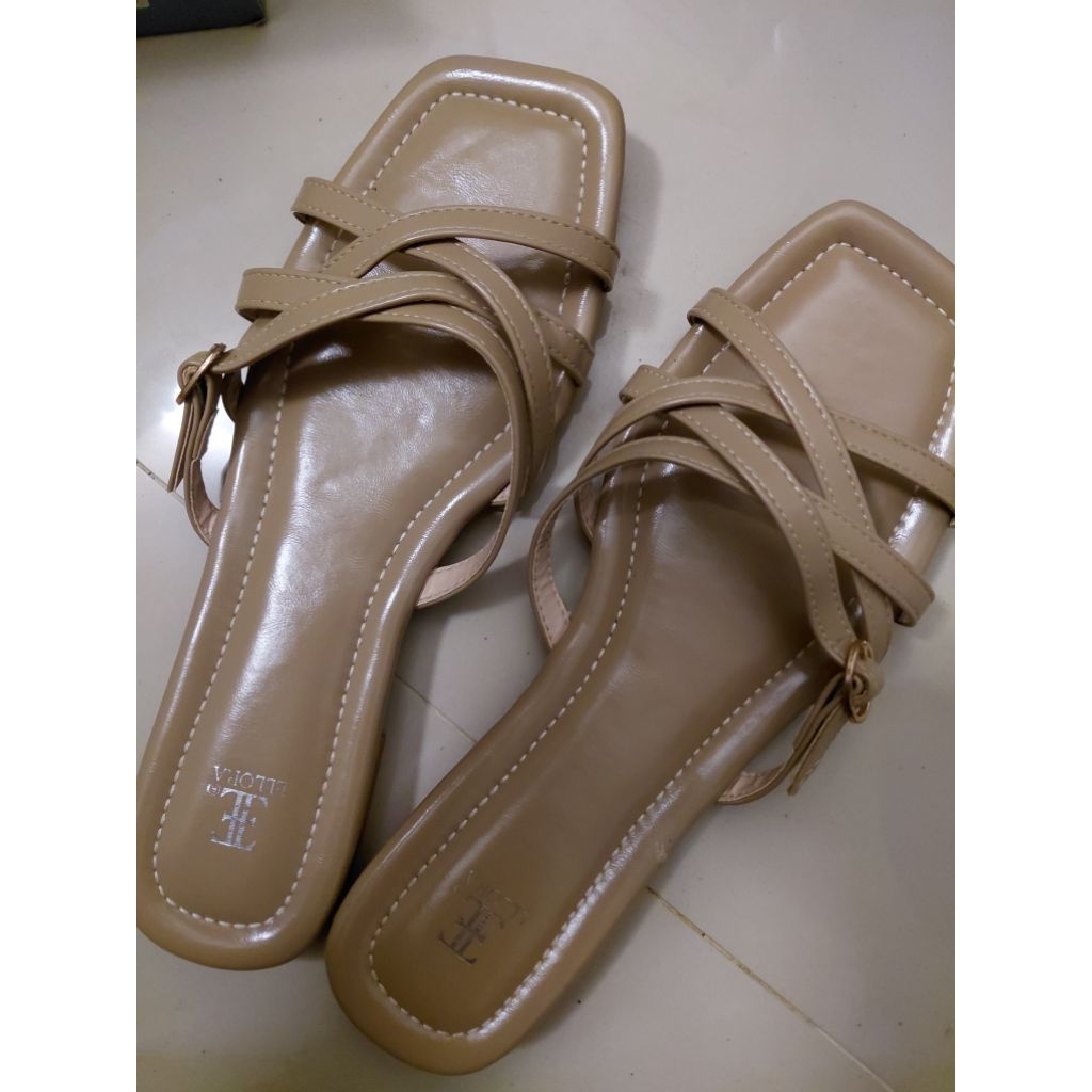 Ellora, ellora sandal heels slop gladiator, sandal wanita import 2cm