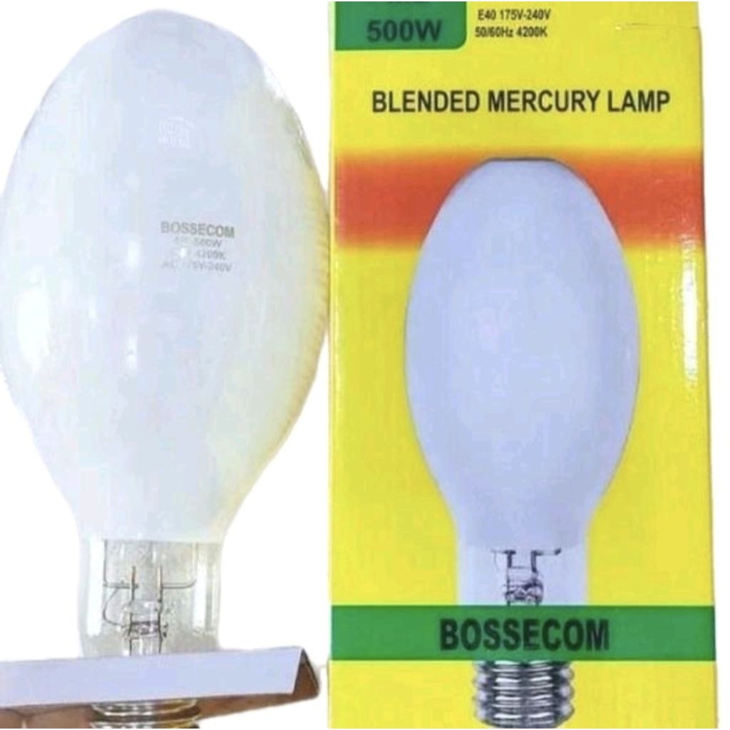 Lampu ML Mercury 250W / 500W Watt BOSSECOM Bola Lampu Jalan Pengganti Philips Fitting Drat Besar Fit