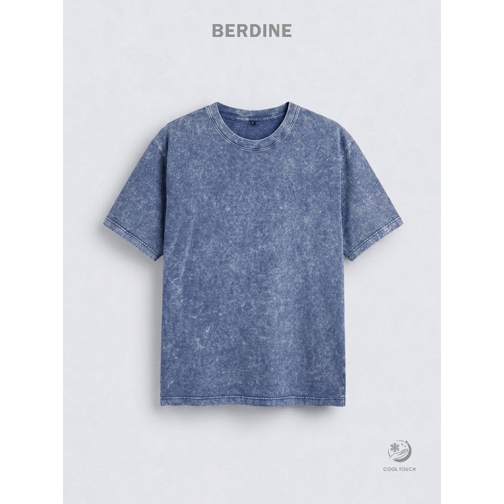 Berdine Kaos Washing T-Shirt Polos | FROSTED INDIGO | Cool Touch