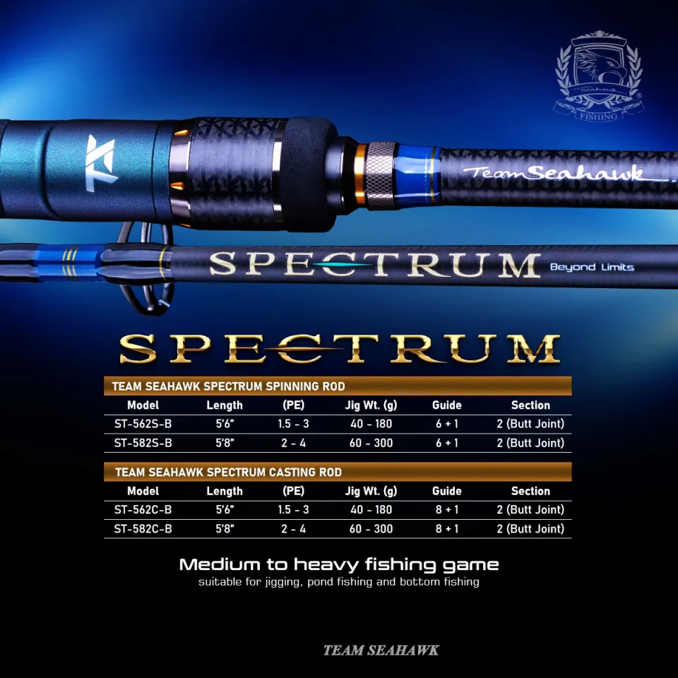 Joran SEAHAWK SPECTRUM 562 582 | Spinning & Casting Rod | FREE TOPI | TERMURAH