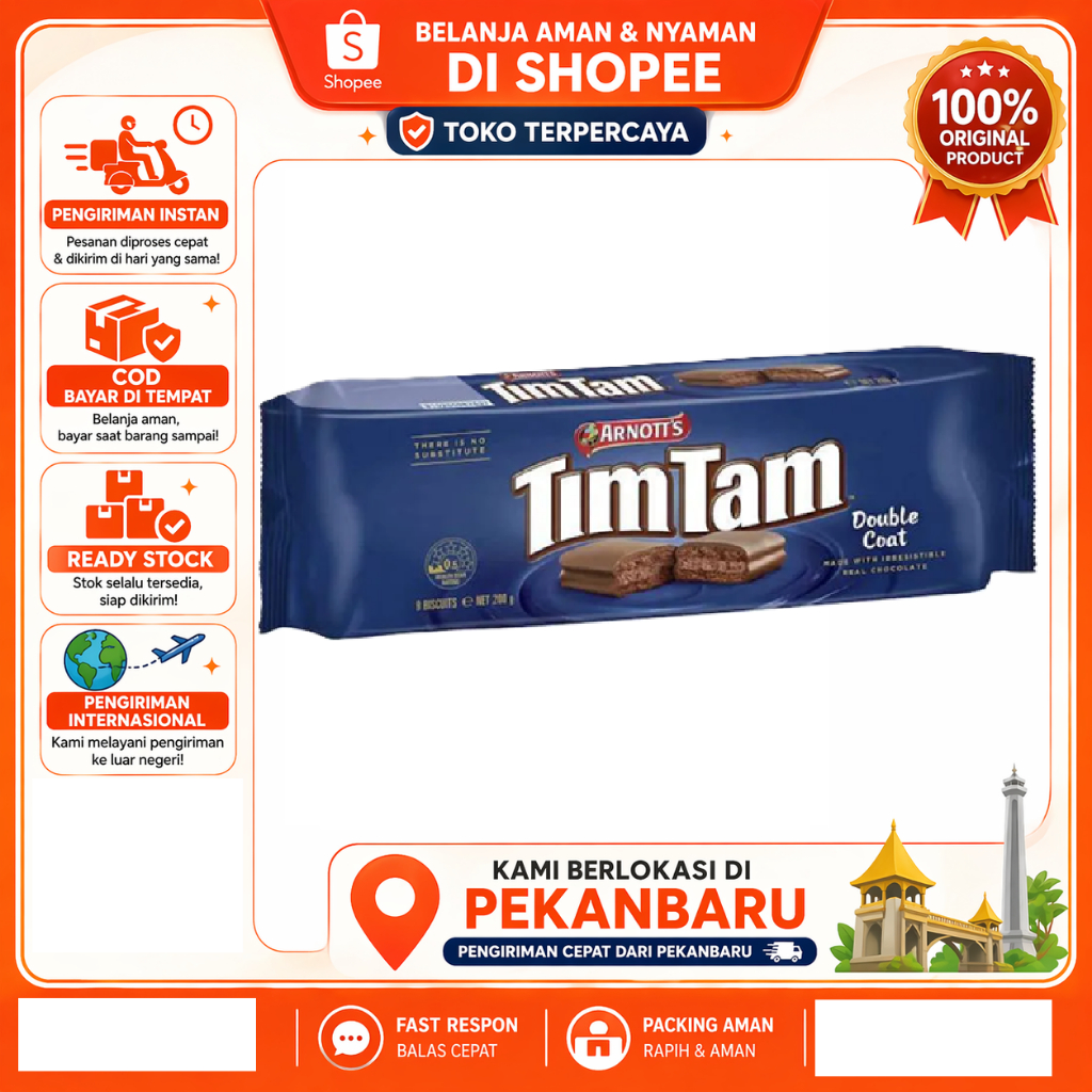 [SDW] pekanbaru/200 Gram Arnott's Timtam Double Coat Kue Coklat
