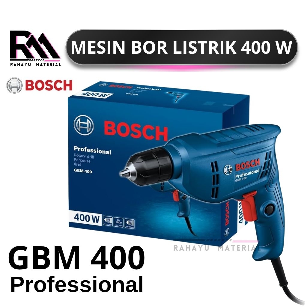 Mesin bor listrik Bosch GBM 400 Watt ORIGINAL