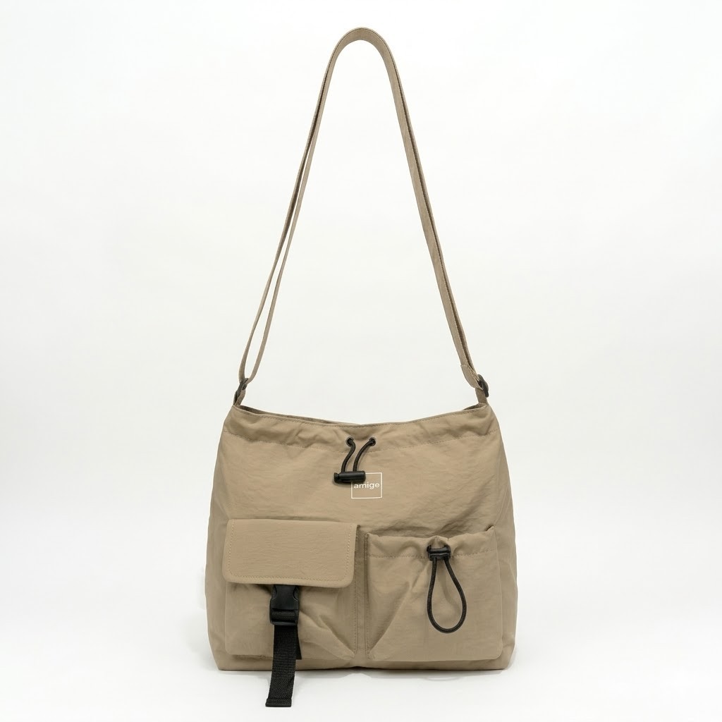Amigo Essential Canvas Bag Tas Selempang Canvas Premium Unisex Pria Wanita Multi-Pocket Messenger Ba
