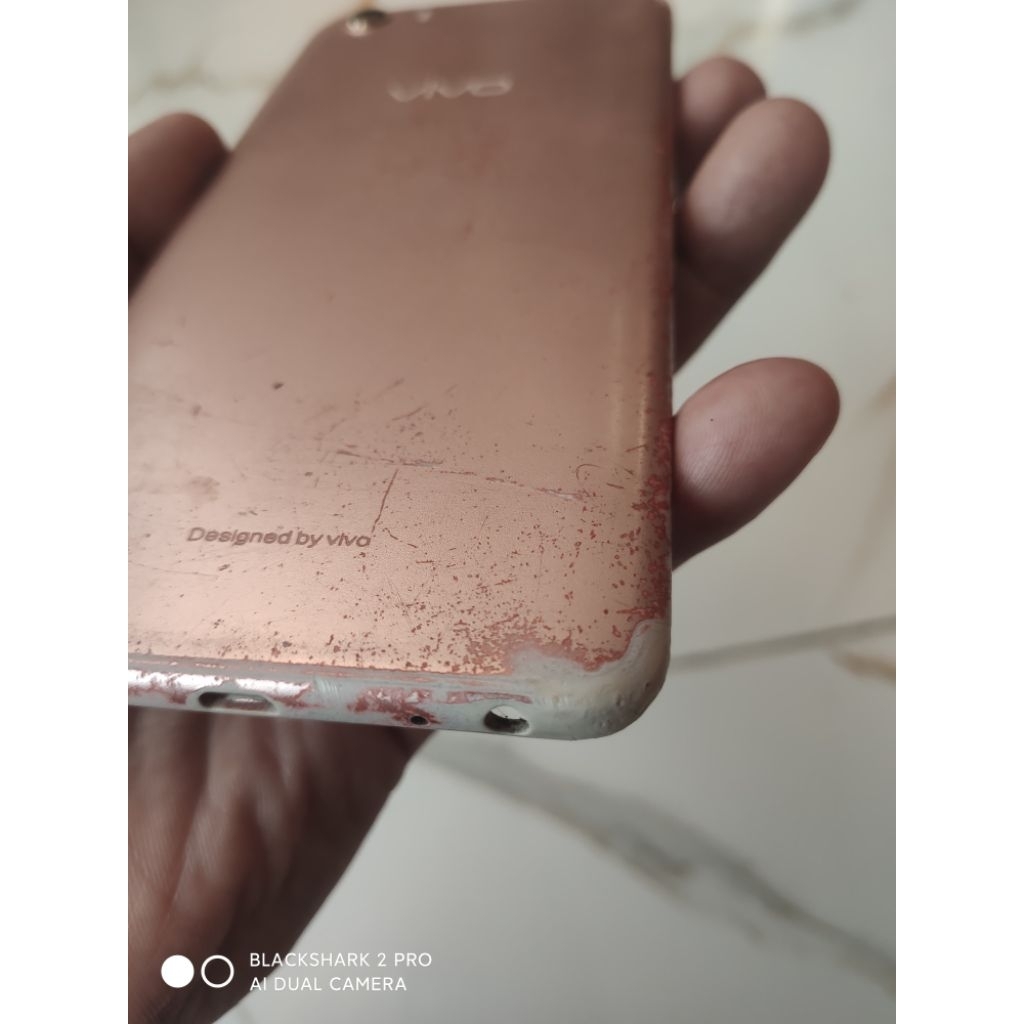 BACKDOOR CASING BELAKANG VIVO Y71 PINK COPOTAN ADA TOMBOL LUAR