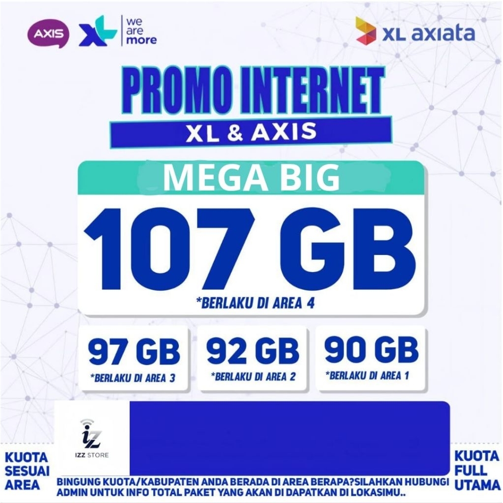 Kuota Murah/Paket Data XL Axis Full Kuota Utama 24 jam Garansi Resmi
