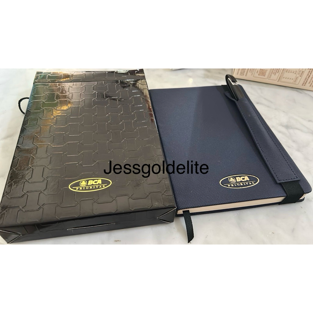 Bca Prioritas leather agenda notebook pen SET hadiah bank gift merchandise