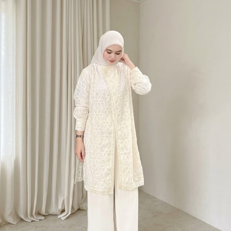 Tunik Katun Bordir (KATBOL) Tunik Muslimah Katun Bordir Elegan