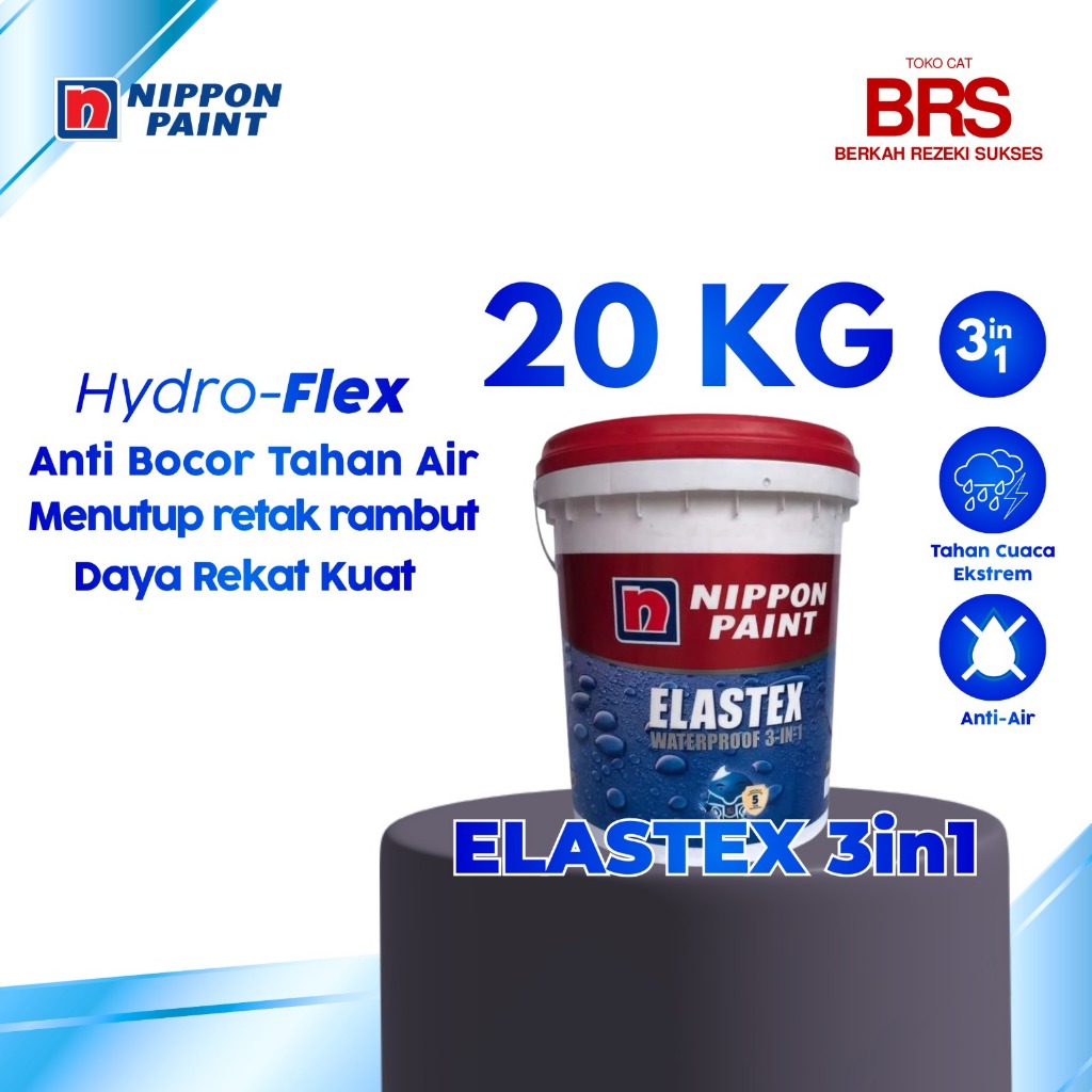 CAT TEMBOK NIPPON PAINT ELASTEX 20KG WATERPROOF 3 IN 1 NIPPON EXTERIOR PREMIUM (5)
