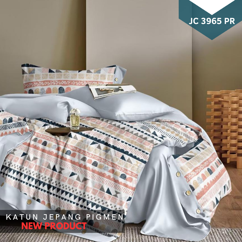 Kain sprei katun Jepang Motif Garis / Abstrak