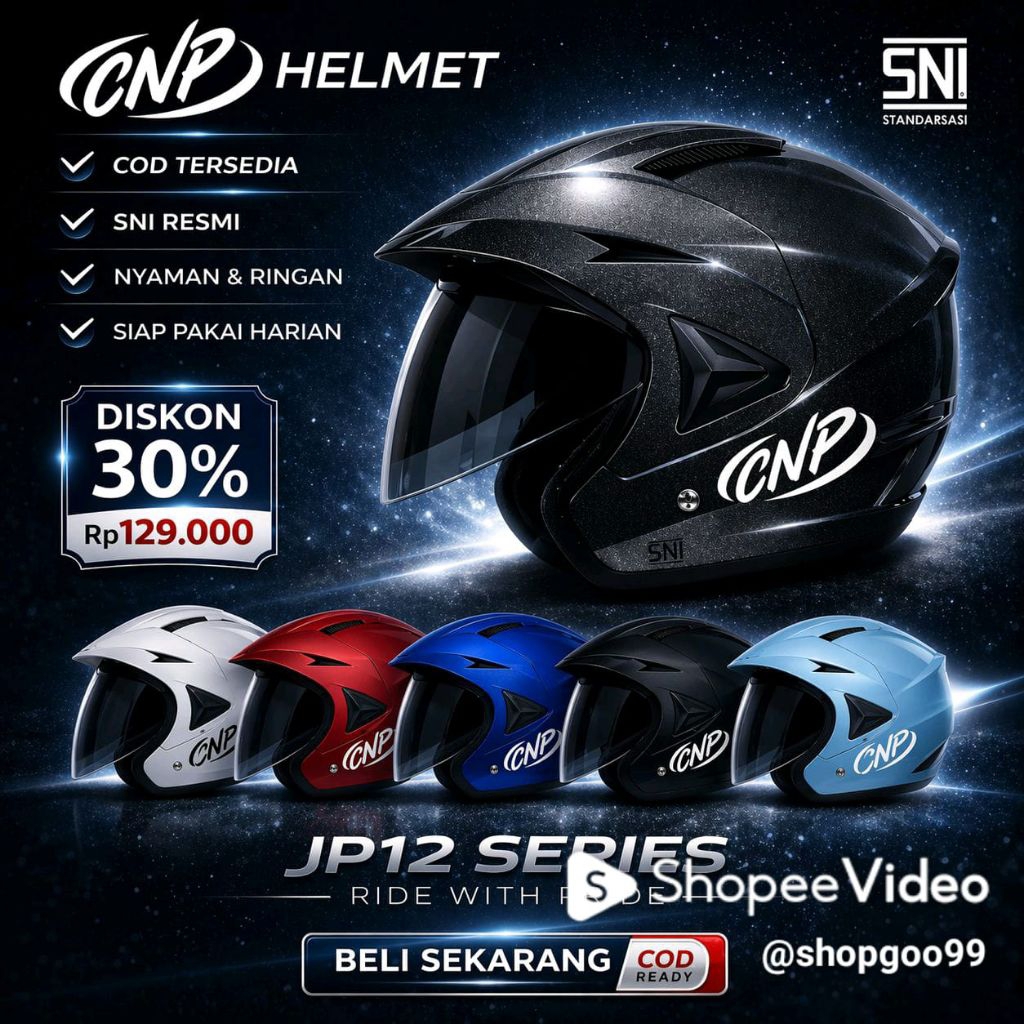 CNP Helmet NHR Helmet JP12 JP13 Helm Half Face Dewasa Pria Wanita Keren Stylish Nyaman Harian Tourin