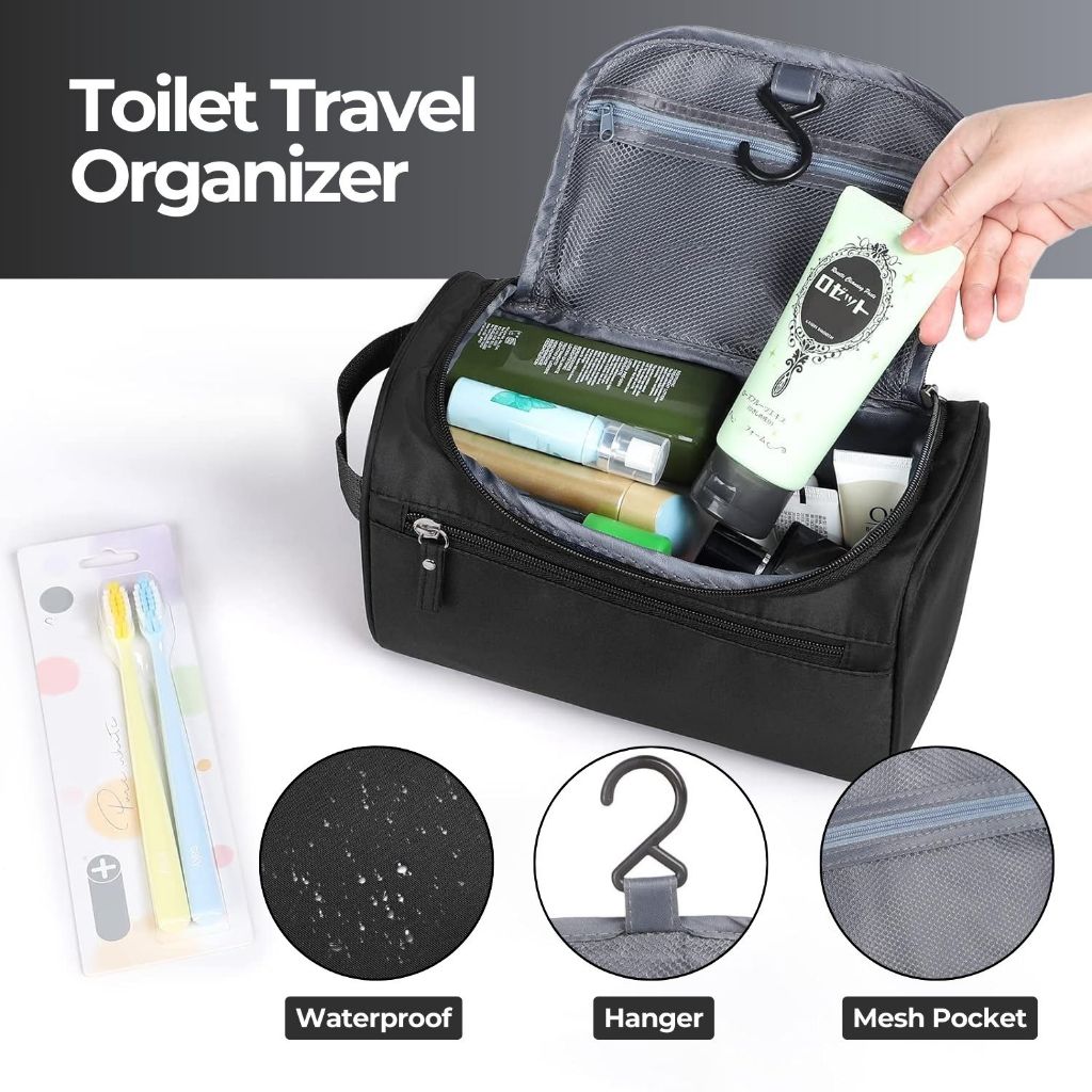 Tas Peralatan Mandi Dengan Gantungan - Tas Mandi - Tas Travel - Organizer Peralatan Mandi - Tas Perl