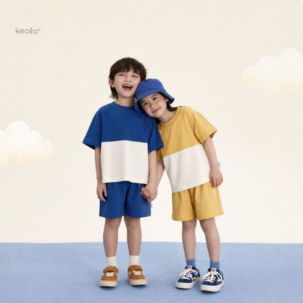KEOLA - Setelan Le Cirque (Kaos Setelan Oblong Kasual Anak) Usia 1 – 6 Tahun / Setelan Oblong Pendek