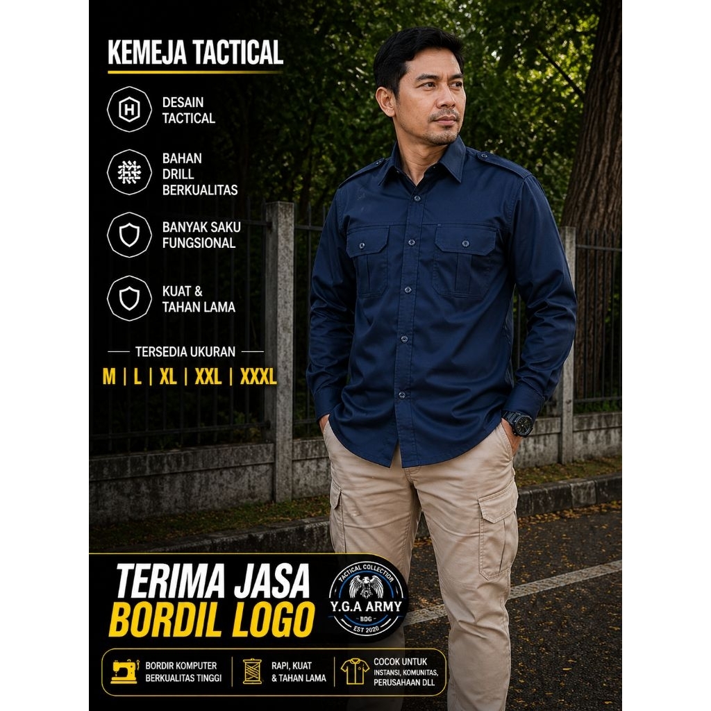 KEMEJA PDH  PDL TANGAN PANJANG DEWASA KEMEJA LAPANGAN KEMAJA KERJA KEMEJA OUTDOOR