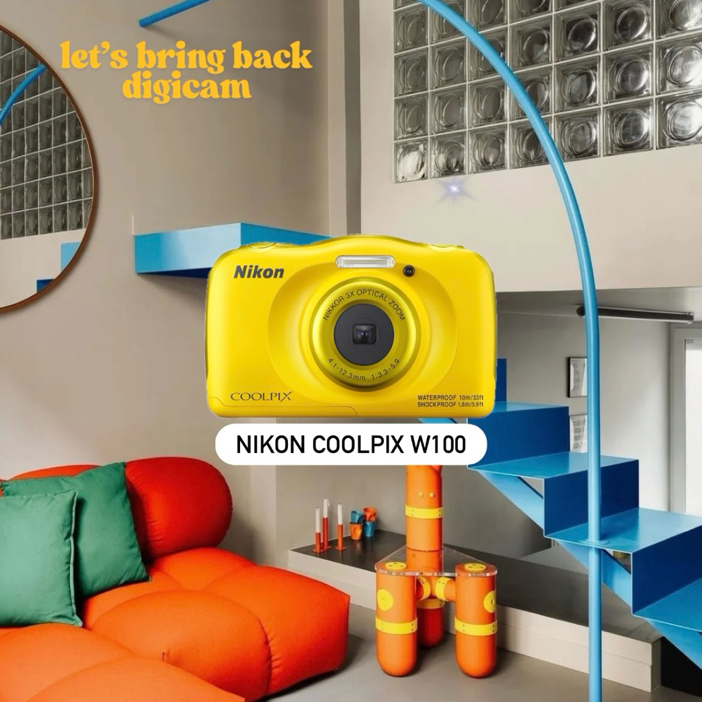 Anotherpeace Digicam Kamera Pocket Nikon Coolpix W100 WIFI Fullsetbox Yellow Normal