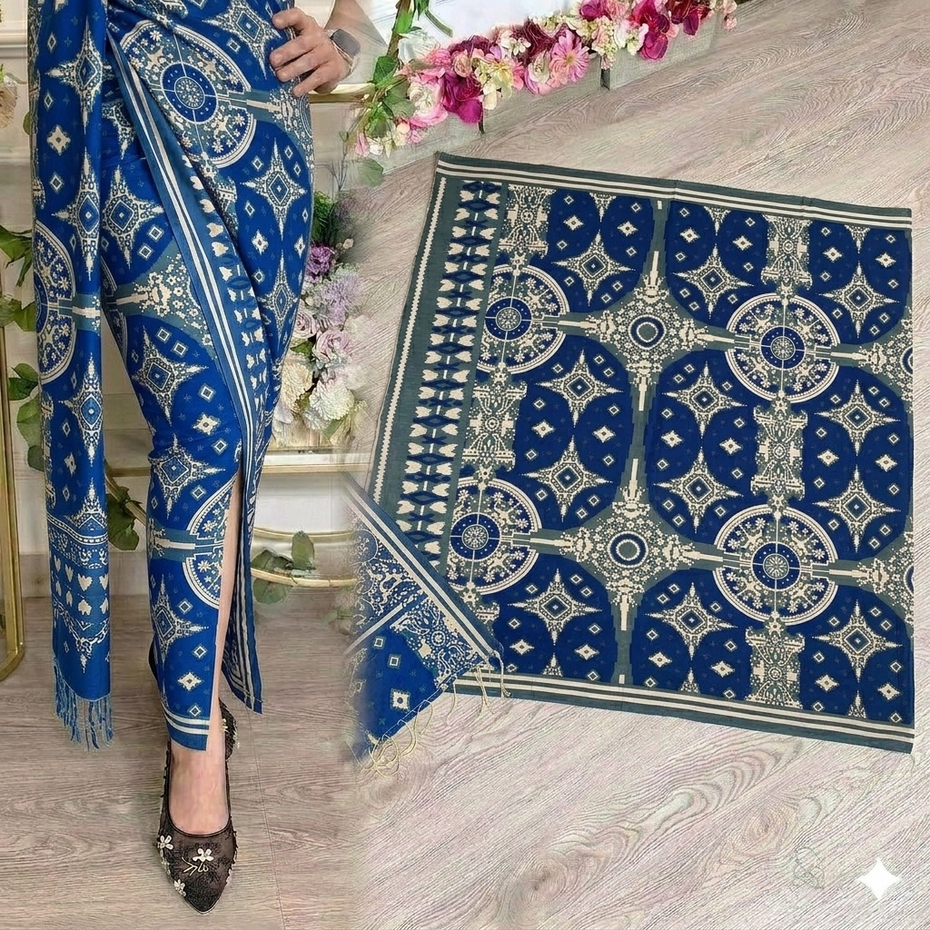 Kamen Sutra Paris Motif ATBM Gringsing cakra - Kain Kamen Lembaran Sutra Paris Klasik Sutra Paris Se