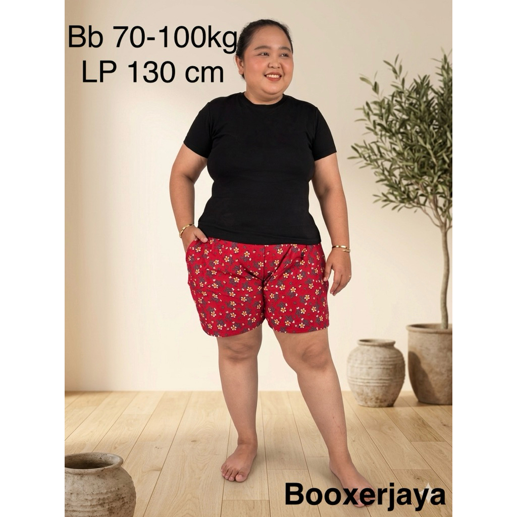 Celana Kolor Pendek Wanita Jumbo Boxer Pria Big size Hot Pants Cewek Harian Santai Tidur Nyaman