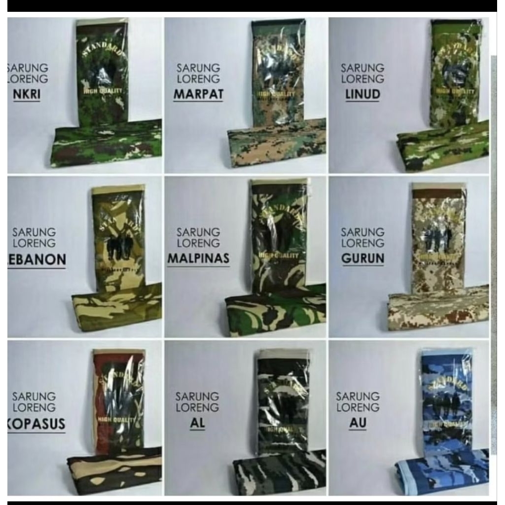 Kain Saring Loreng Jatah Asli KOPASSUS MALVINAS BRIMOB MARPAT LINUID TNI AU/AL - Bahan premiun Tebal