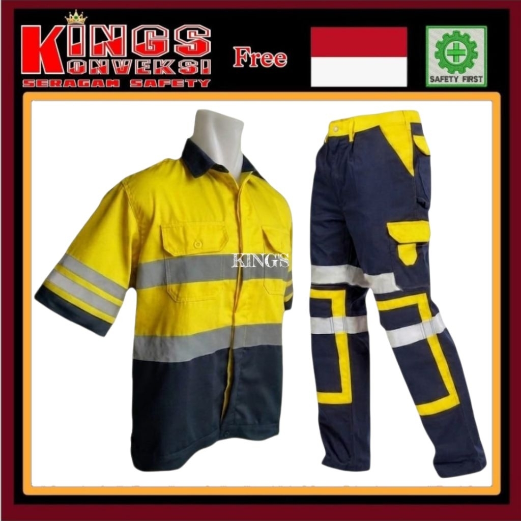 SETELAN BAJU CELANA SAFETY SCHOTLITE 3M - WEARPACK SAFETY REFLEKTOR - SERAGAM SAFETY