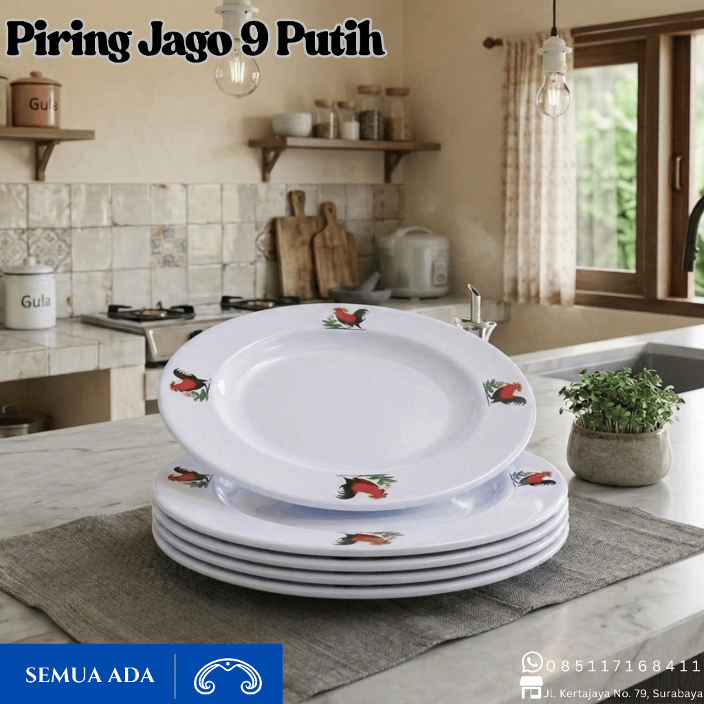 Piring Plastik Jago 9 Putih