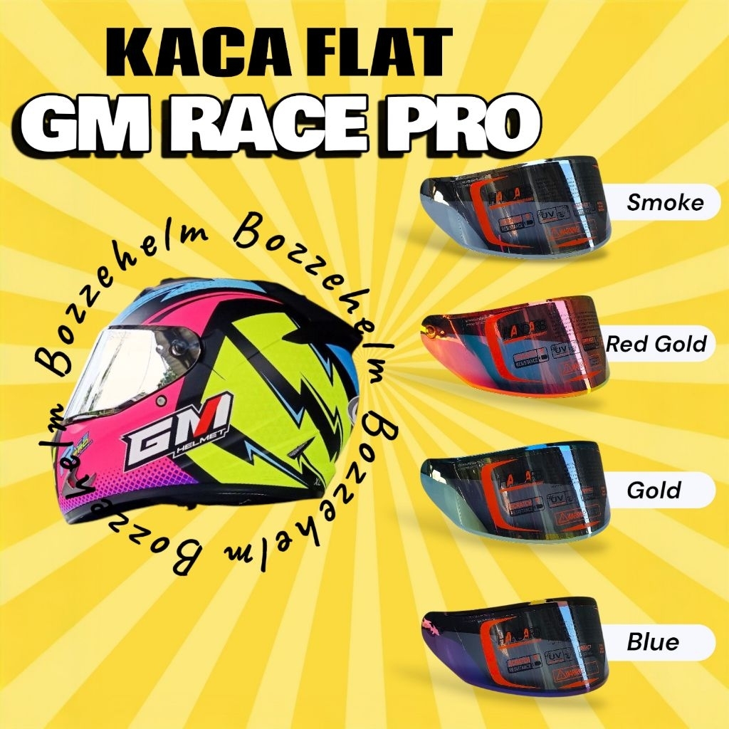 BOZZEHELM Kaca Helm Flat Visor GM RACE PRO